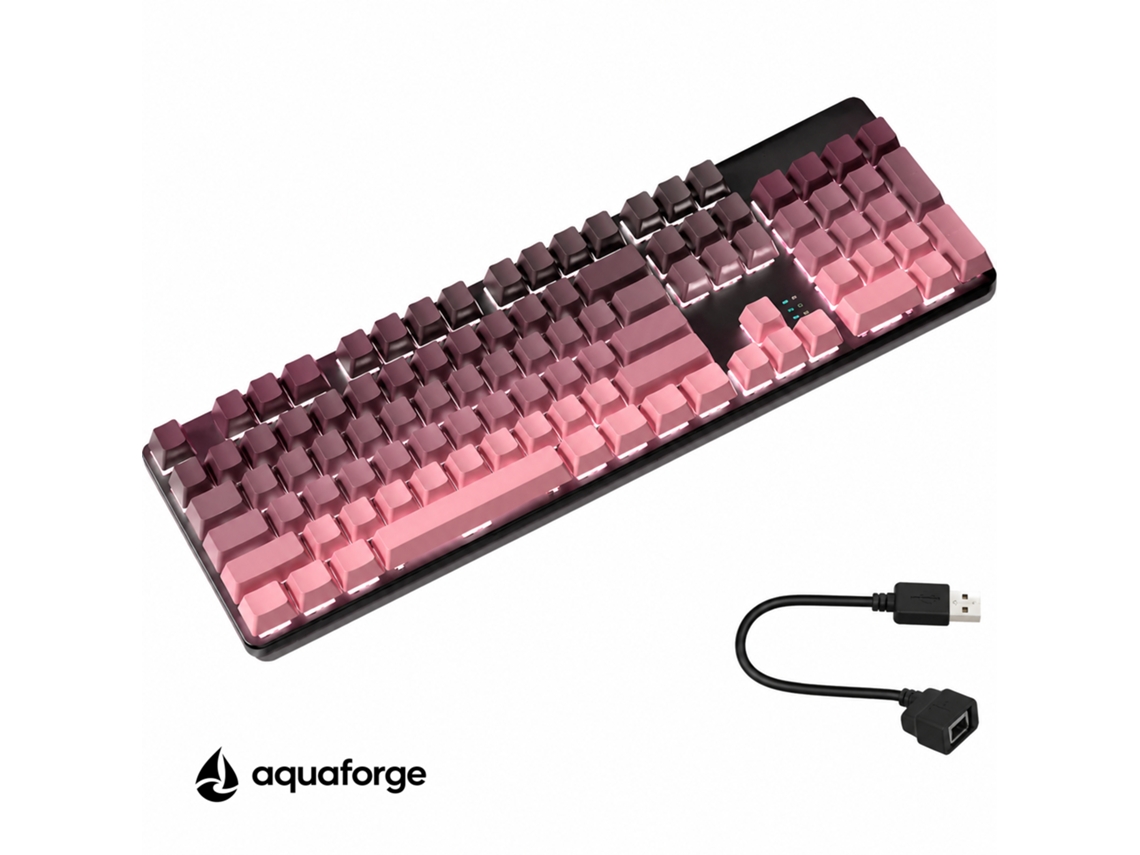 Teclado Mecânico Rgb Base Metálica Rosa