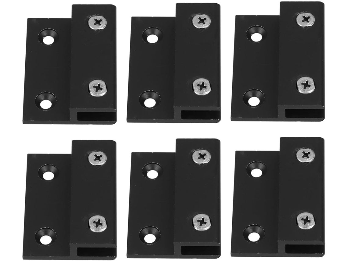 Conjunto De 6 Clipes De Alumínio Para Montagem Na Parede, Para Espelho E Suporte De Liga Preta.