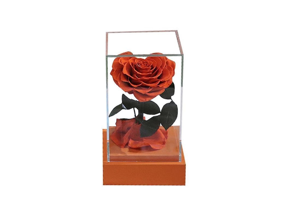 2026 rosa Corazón Eterno Preservada En Acrílico Transparente Regalo para San Valentín Cumpleaños Día de La Madre