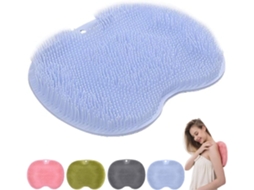 Tapete De Duche Silicone Com Ventosas, Massagem Para Pés E Costas, Azul