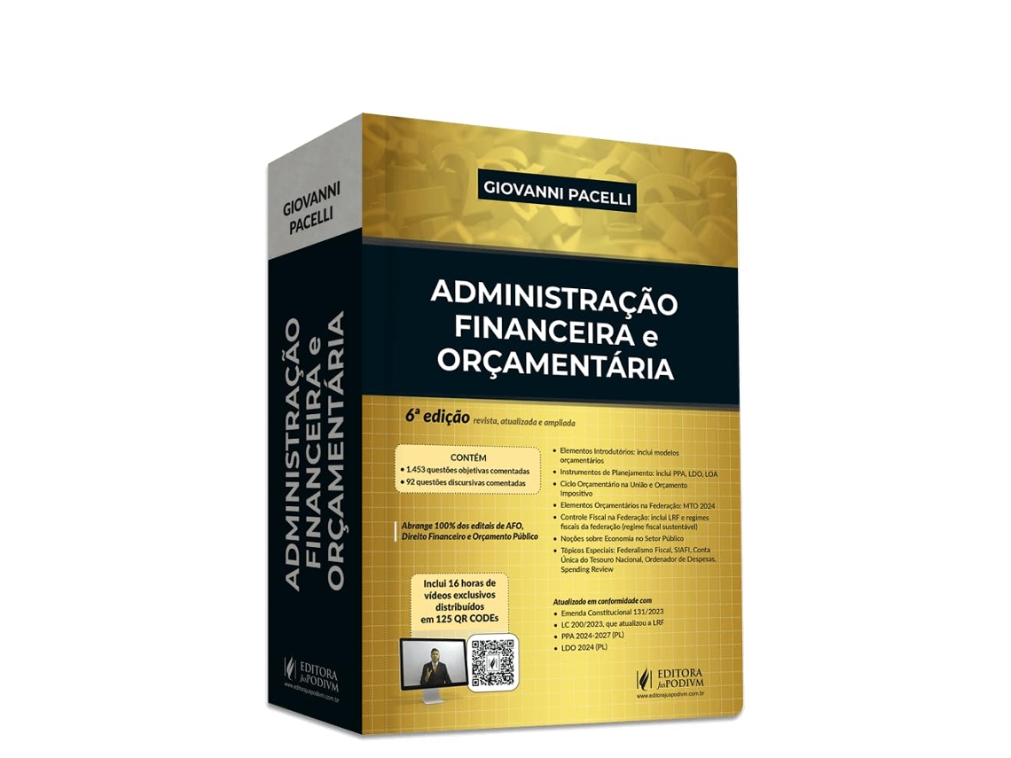 Livro Afo Administração Financeira E Orçamentária 2024 de Giovanni Pacelli (Português)