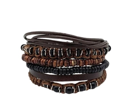 Pulseira ANJU (Couro - Castanho - Ajustável)