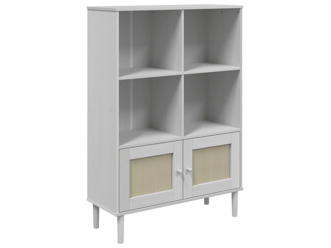Conjunto 1 Estante Vidaxl Branco Madeira De Pinho Maciça (90 X 35 X 130 Cm)