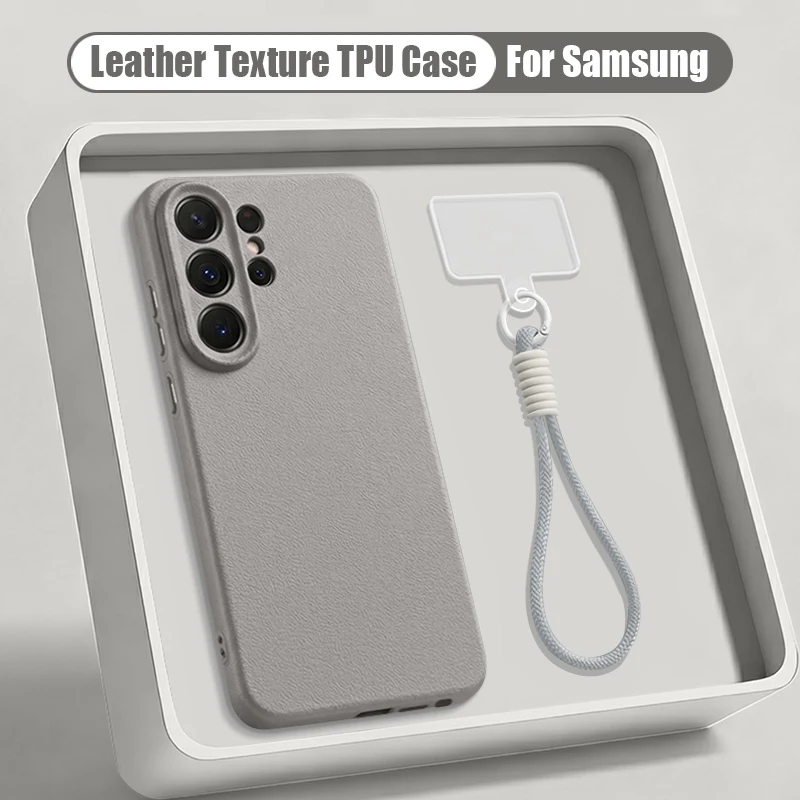 Capa Para Celular Galaxy A54 Com Cordão De Pulso (cinza), Tpu Macio
