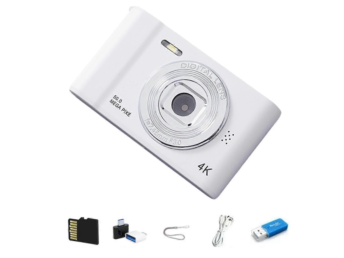 Câmera Digital 4k Hd Para Fotografia, Viagem, Selfie, Câmera, 2,4 Polegadas, Mini Câmera Retrô, Branca Brilvibera