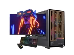 Computador de mesa Einarex Gaming (Ryzen 7 5700G - RAM: 16 GB DDR4 - SSD de 480 GB - Monitor Full HD de 27 polegadas - Windows 11)