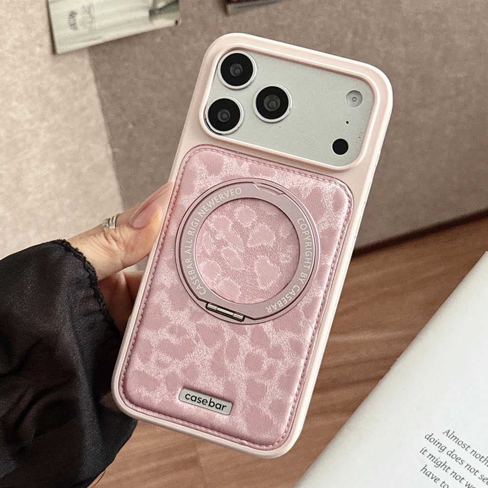 Capa Para Celular Com Suporte Magnético (rosa Para Iphone 16), Giratória E Dobrável, À Prova De Choque.