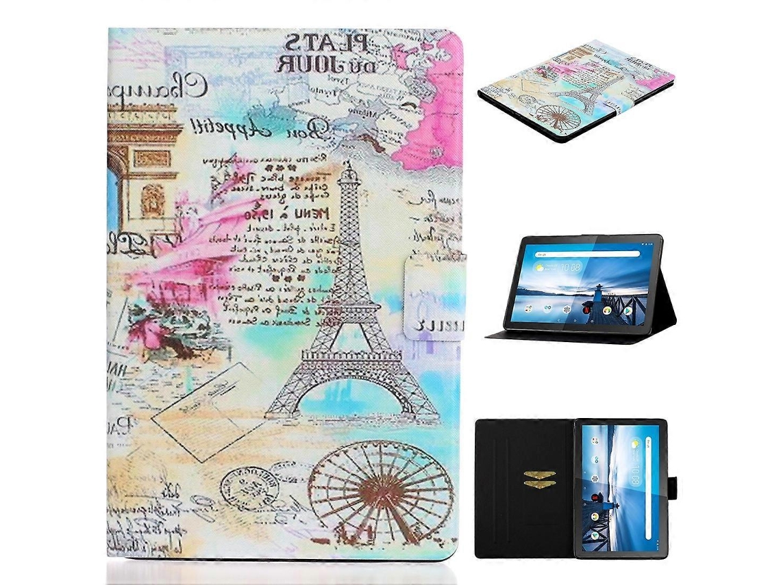 Capa De Couro Com Aba Horizontal E Desenho Colorido Para Lenovo Tab M10 Tb-x605f / X505, Com Suporte E Compartimento Para Cartão.