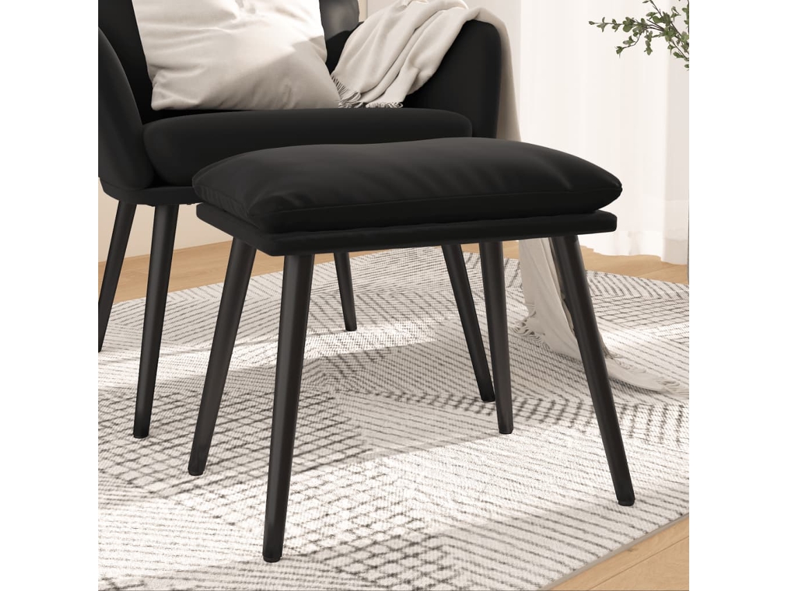 Footstool, Footstools Vidaxl Preto Veludo (n/a)