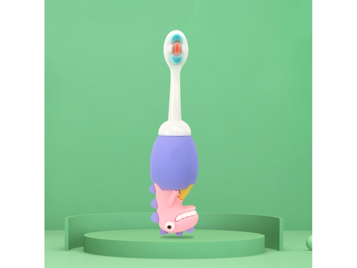 Cepillo De Dientes Para Crianças Com Cerdas Macias, Design Infantil, Limpeza Profunda, Remoção De Manchas, Cor Roxa