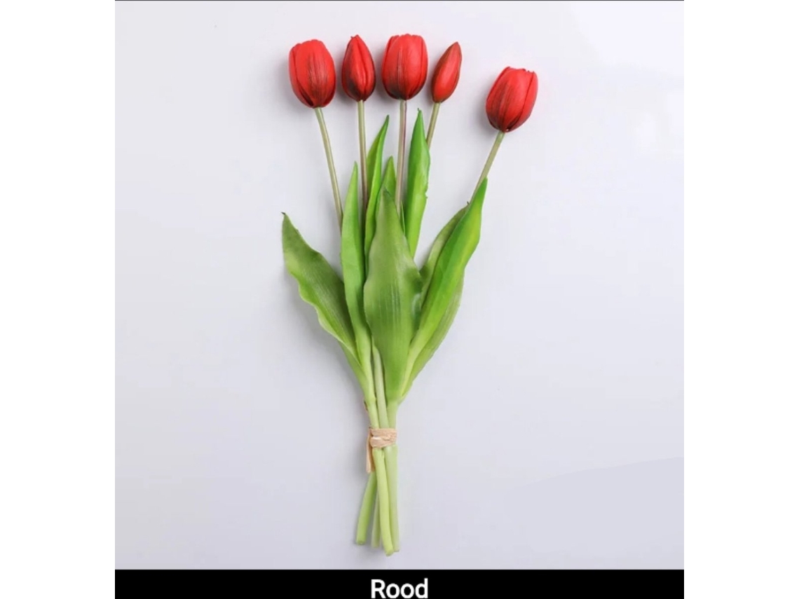 Tulipas Artificiais Vermelhas com Toque Real Tulipas Vermelhas Artificiais de 40cm Flores de Látex de Seda para Casamento na Primavera AQUAFORGE