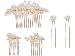 Pente De Cabelo Elegante Com Pérolas Para Casamento, Design Exclusivo Em Liga Abs, Fácil De Usar.