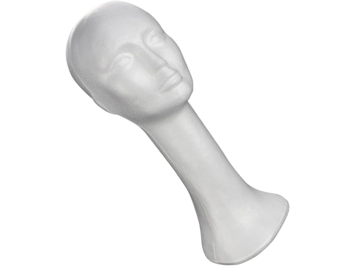 Cabeça de Manequim de Espuma para Exposição de Perucas, Chapéus, Óculos, Multiuso.