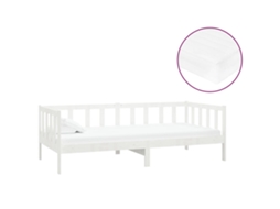 Sofá cama com Colchão 90x200 Cm Pinho Maciço Branco MAISON EXCLUSIVE