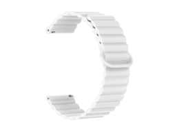 Pulseira de silicone bicolor com data magnética para smartwatches Huawei GT6 GT5 e Samsung, branca, 20 mm