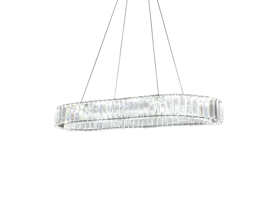 Candelabro De Cristal, Iluminação Led, Controle Remoto,l70cm Oval,dimmable Com Controle Remoto Oem