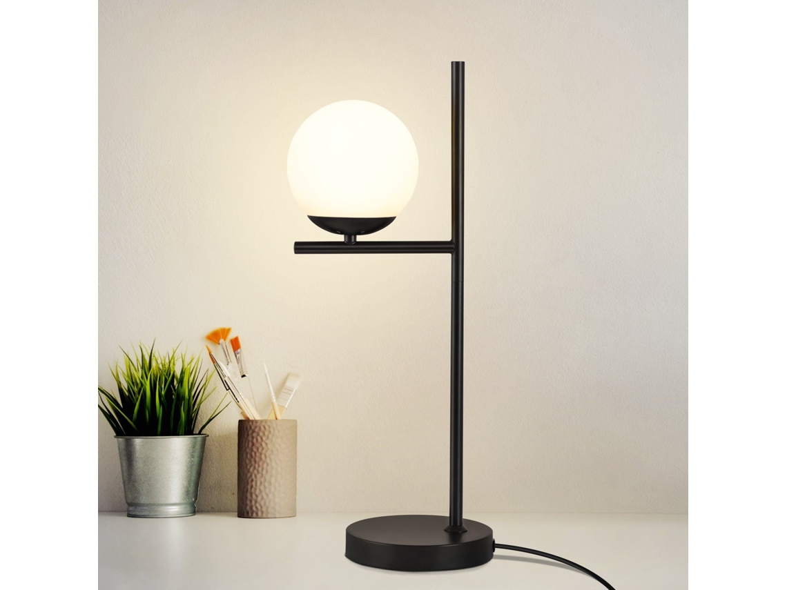Candeeiro De Mesa Sala Estar Lâmpada Cabeceira E27 Preto Design Vidro Moderno Vintage Retro Industrial Candeeiro Mesa Com 1.5m Nettlife
