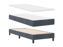 Conjunto 1 Cama Box Vidaxl Cinzento Veludo (80 X 200 Cm)