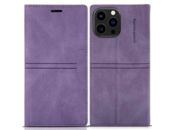 Capa Para Iphone 14 Pro Pele Sintética Magnética Roxo