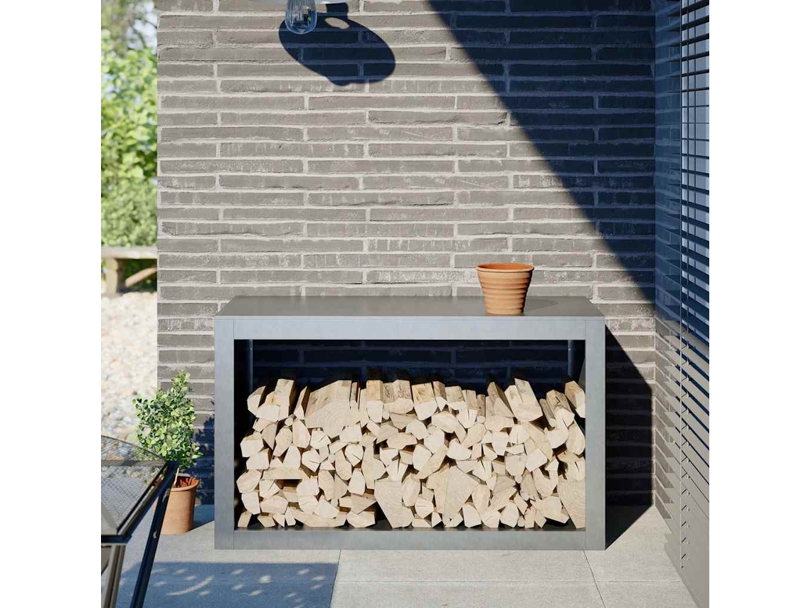Vidaxl Suporte Para Lenha 100x40x60 Cm Aço Galvanizado