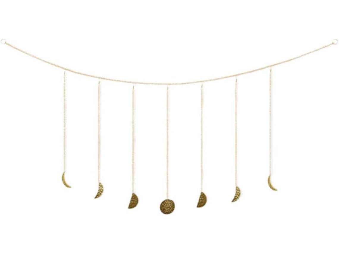Decoração De Quarto Em Metal Com Pingente De Lua Eclipse E Borla.