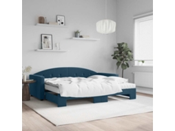 Vidaxl Sofá-cama Com Gavetão E Colchões 90x200 Cm Veludo Azul
