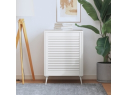 Vidaxl Porta De Armário Com Design De Persiana Pinho Maciço Branco