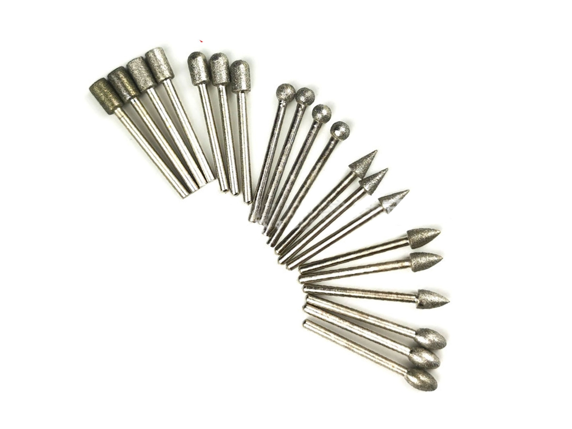 Set De 20 Brocas De Esmerilado Com Cabo De 1/8 Polegada E Diâmetro De Perfuração De 1/4 Polegada Para Rotomartillo, Carpintaria, Usinagem E Chanfro