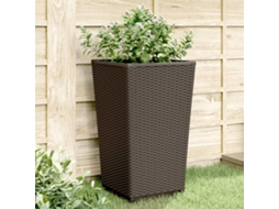 Vidaxl Vasos/floreiras 4 Pcs 32,5x32,5x57 Cm Pp Castanho