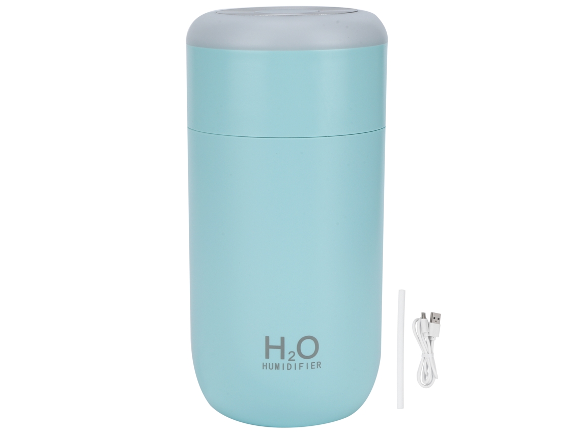 Humidificador nano portátil USB 350ml com luz de 7 cores e desligamento automático