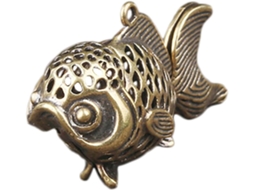 Estátua Peixe Latão Cabeça Cauda Móveis Estatueta Decorativa Decoração Escritório Escultura Presentes Oca Puro GOKOCO