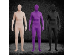Traje De Corpo Inteiro Esticado Com Zíper Na Espalda - 11 Cores Para Festas E Eventos Divertidos Azul