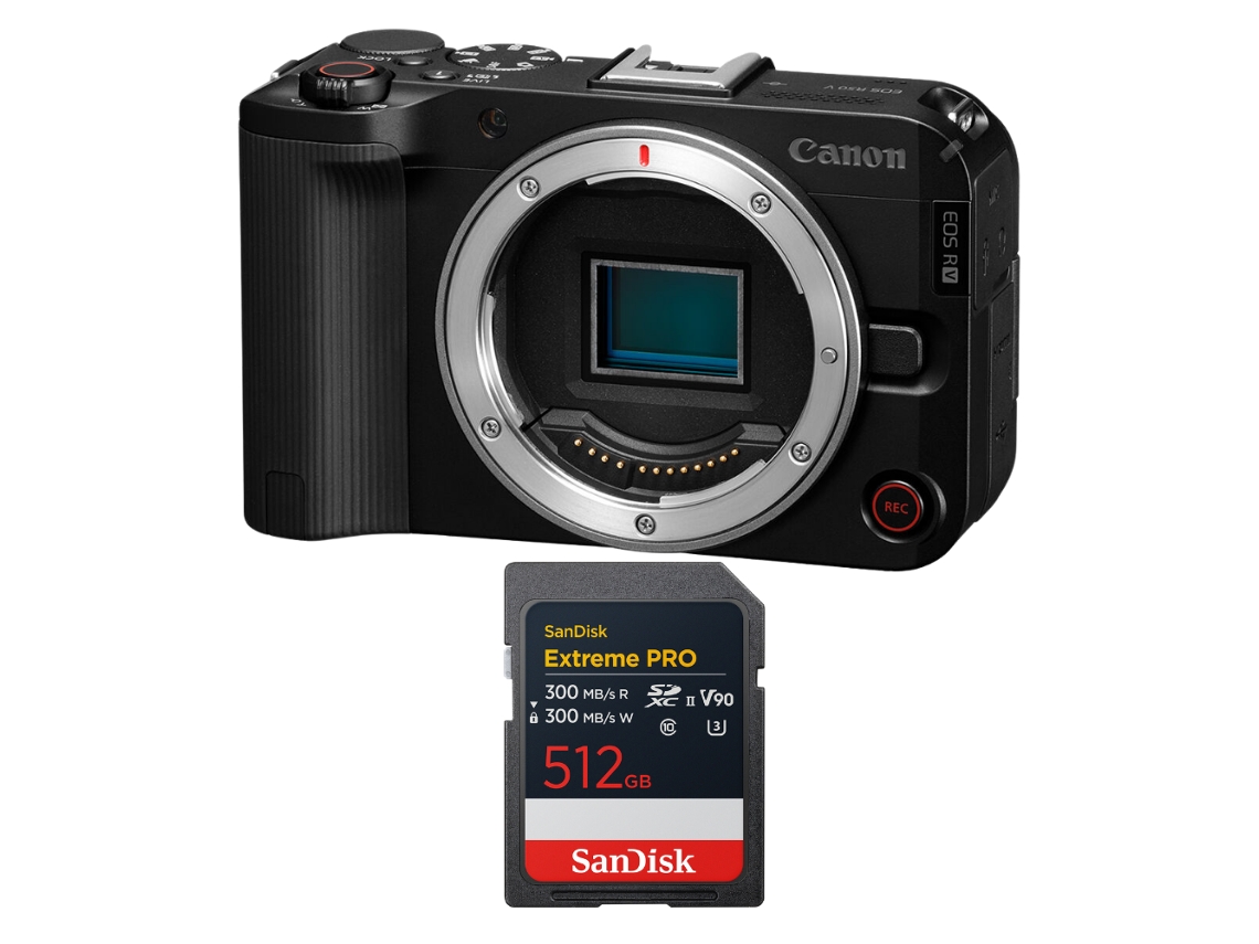 Eos R50 V + 1 Sandisk 512gb Extreme Pro Uhs ii Sdxc + Ebook “20 Dicas para Fotos Que Impressionam” CANON