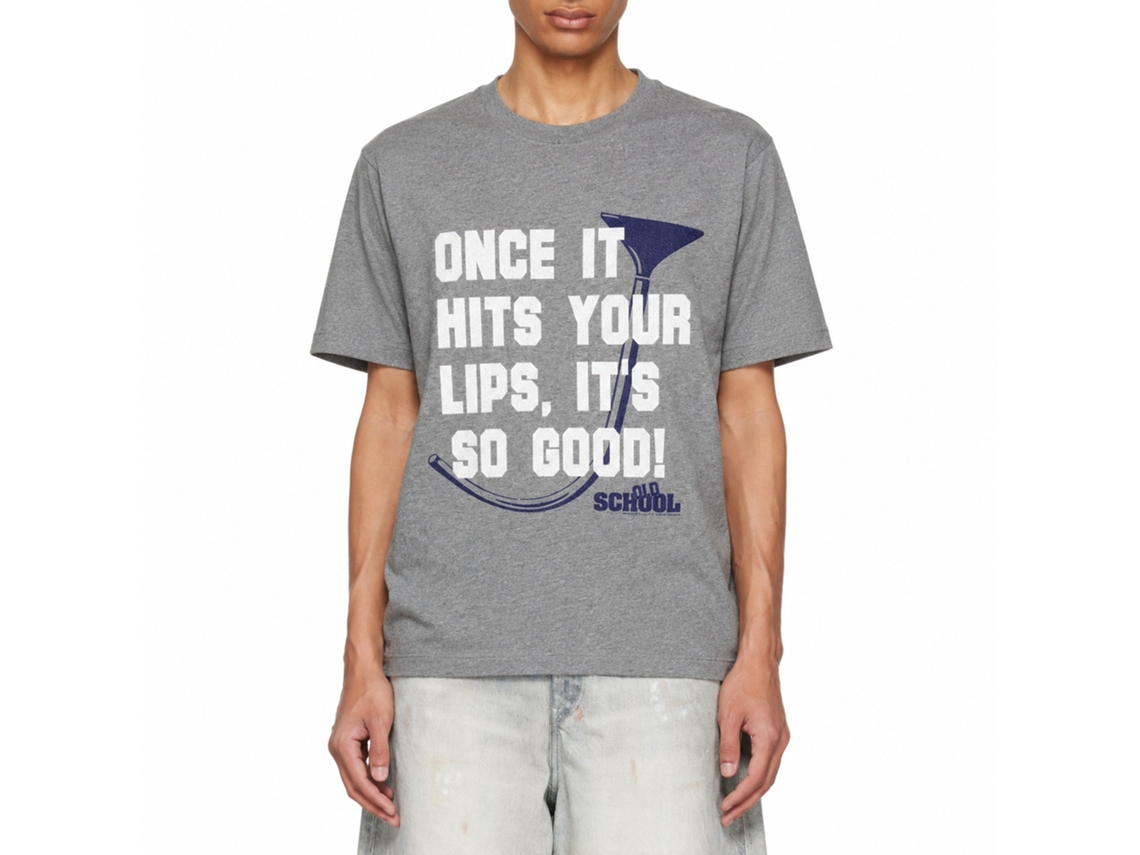 Rockinstone Old School Movie Once It Hits Heather Graphite Adult T-shirt Size:l
