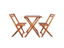 Conjunto de 3 Pcs Bistrô Dobrável Madeira de Acácia Maciça MAISON EXCLUSIVE