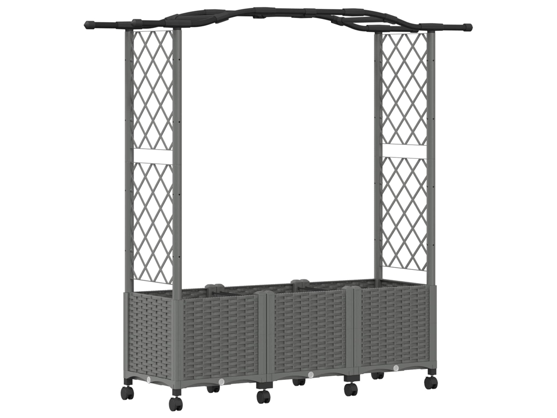 Conjunto 1 Canteiro De Jardim Elevado Vidaxl Cinzento-claro Polipropileno (164 X 40 X 144 Cm)