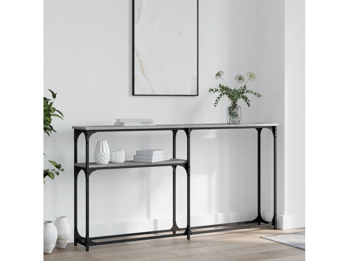 Vidaxl Mesa Consola 145x22,5x75cm Derivados De Madeira Cinzento Sonoma