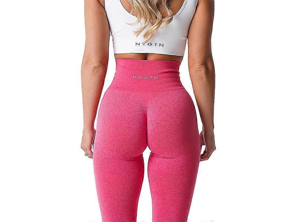 Leggings Sem Costuras Feminino Fitness Elásticos Transpiraveis Levanta Bumbum Rosa Forte S Rosa Intenso