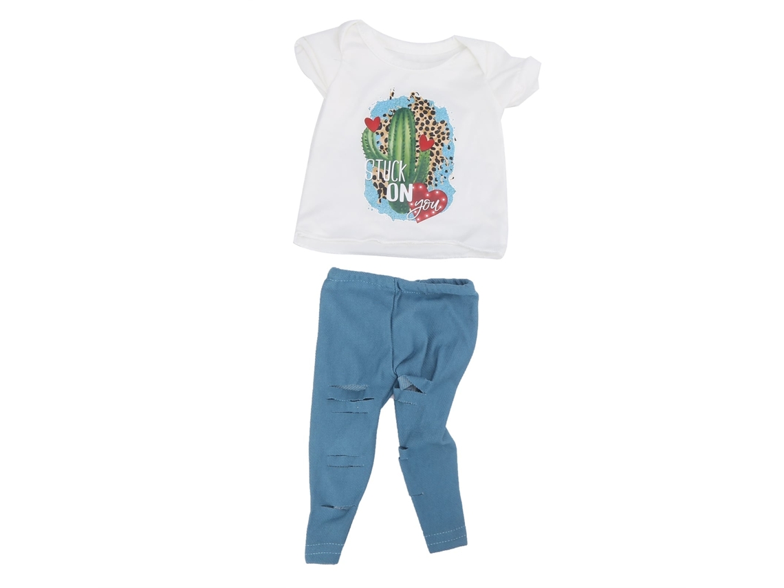 Primerox conjunto de Roupas para Boneca de 18 Polegadas com Camisa e Calças Qd18‑053