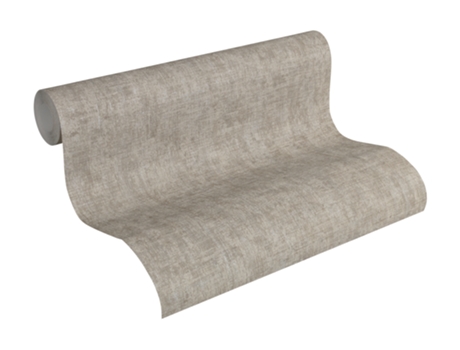 Papel de Parede A.S. CRÉATION (53 cm x 10,05 m - Tecido - Cinzento)