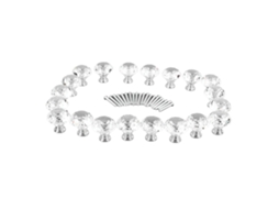 Maçanetas de Cristal Redondas Primerox para Armário e Banheiro