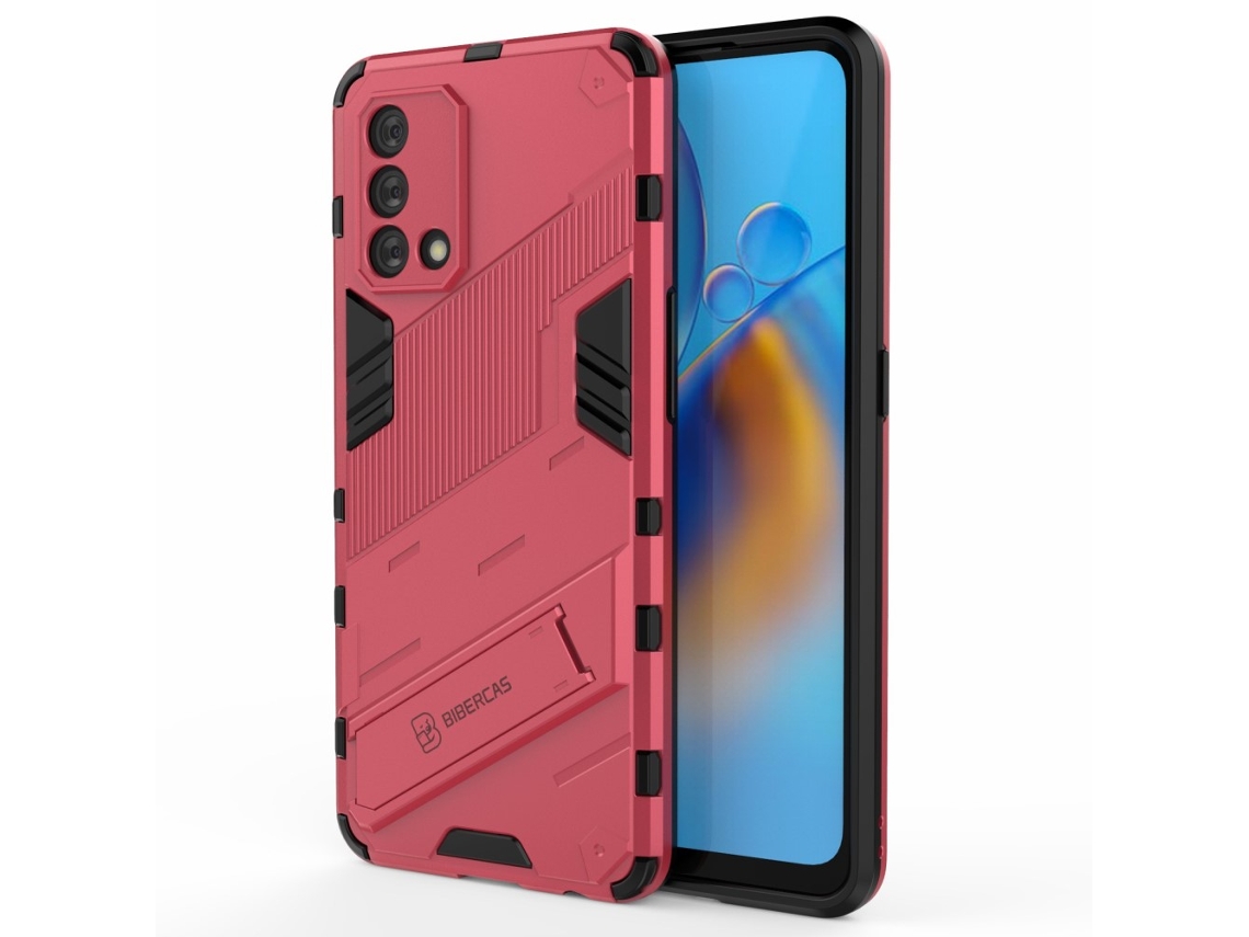 Capa Híbrido Para Oppo Oppo A74 4g Pele Sintética Anti-choque Rosa