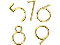 Adesivos 3d Com Números De Casas Em Abs Dourado, 5 Peças, Autoadesivos E