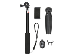 Selfie Stick Extensível De Alumínio Com Tripé Compatível Para Celulares E Gopro