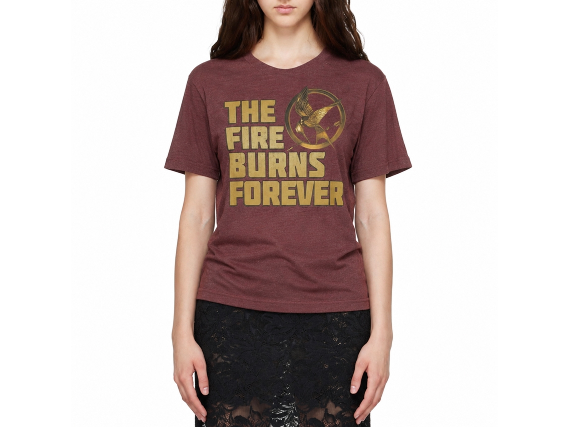 Rockinstone Hunger Games Movie Let The Games Begin Heather Vintage Maroon Adult T-shirt Size:s