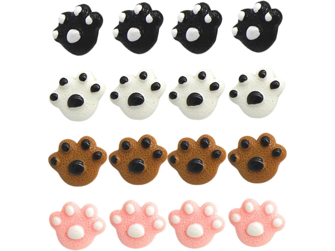 Alasum Alfinetes em formato de garra de urso, pequeno, para pendurar placas e mensagens, em resina e metal, caixa com 25 unidades.