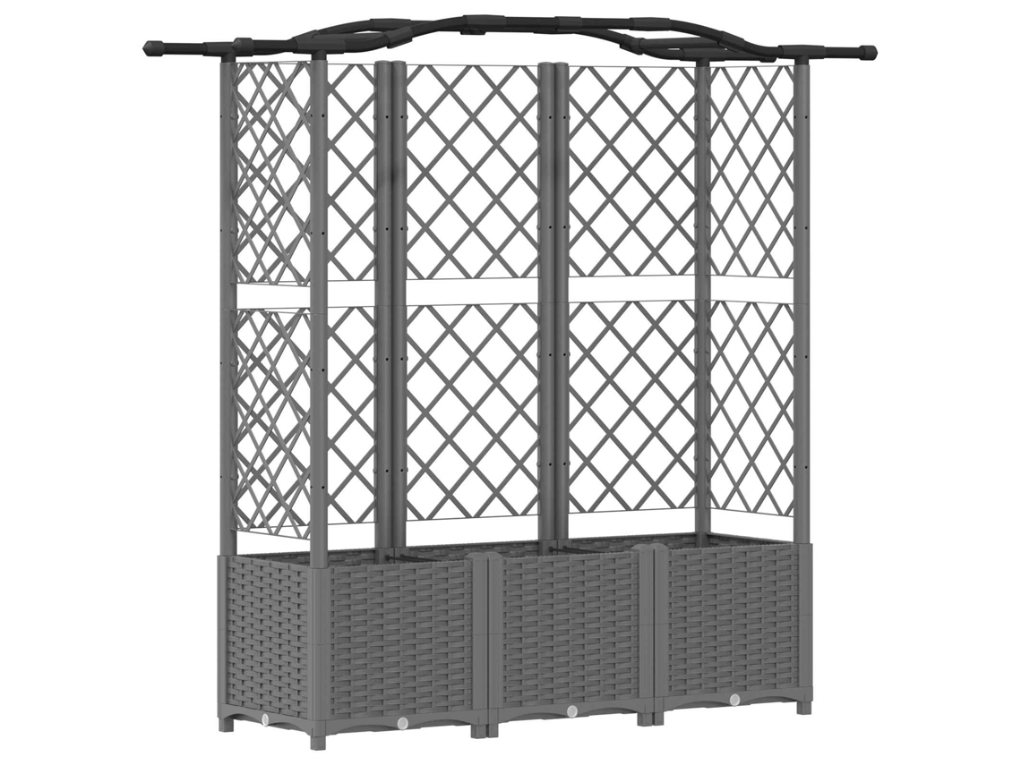 Conjunto 1 Canteiro De Jardim Elevado Vidaxl Cinzento-claro Polipropileno (163 X 40 X 138 Cm)