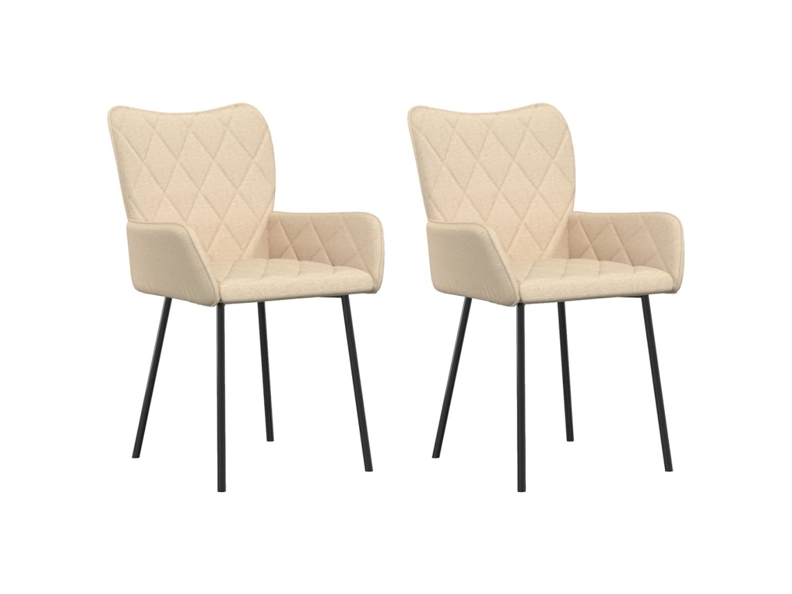 Dining Chair, Dining Chairs Vidaxl Creme Tecido (n/a)