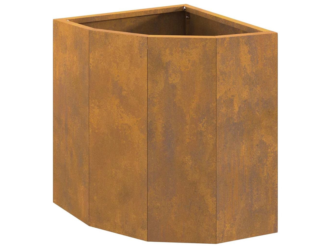 Conjunto 1 Caixa De Vaso Vidaxl Castanho Aço (30 X 30 X 35 Cm)