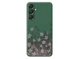 Capa Traseira De Tpu Para Samsung Galaxy A16 5g 4g, Cinza, Com Estampa Floral, Borda Reta, Verde